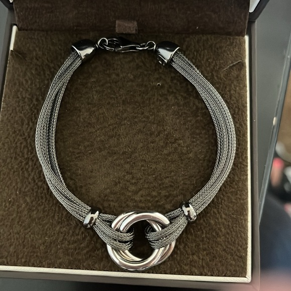 Sterling Silver Double Mesh Circle Bracelet - NWOT & BOX - Picture 1 of 12